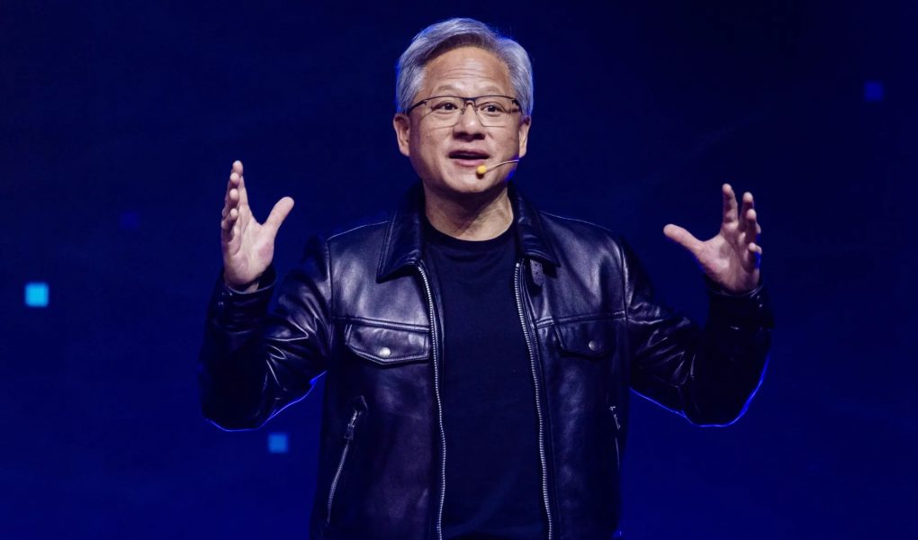 Nvidia CEO Jensen Huang speaking on stage