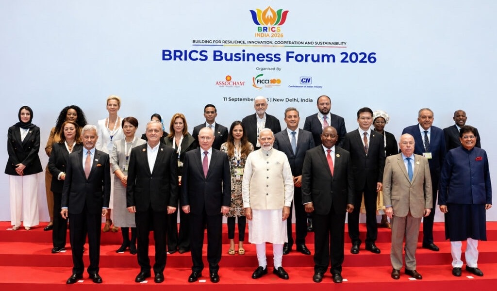 Leaders at the 2026 BRICS Summit in New Delhi